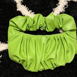 Green ruched bag brand new never used